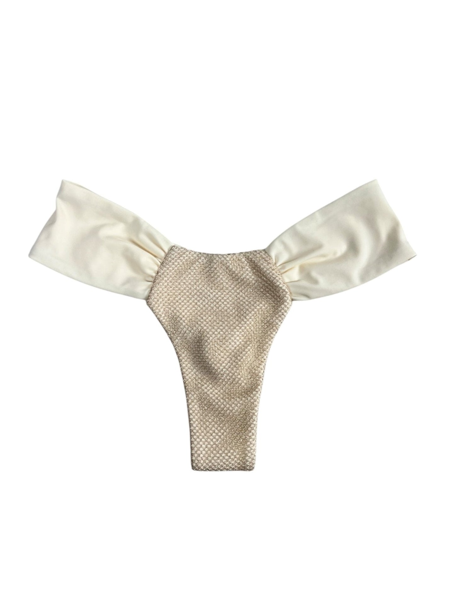 GOLDEN LASSO RUCHED BOTTOM - IVORY - Berry Beachy Swimwear
