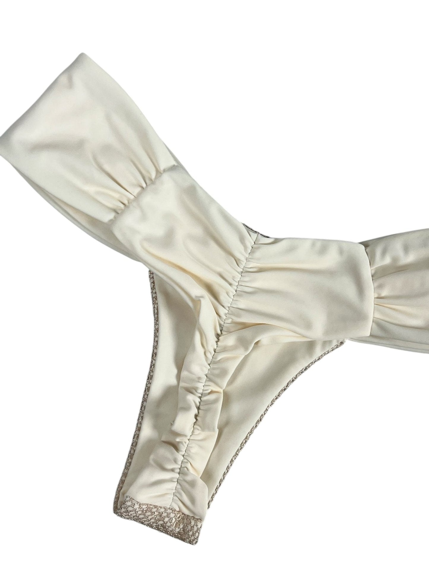 GOLDEN LASSO RUCHED BOTTOM - IVORY - Berry Beachy Swimwear