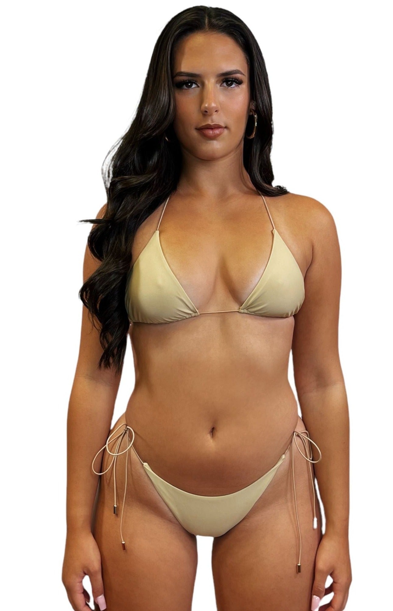 MICRO SKIN CHEEKY SCRUNCH BOTTOM - SAND - Berry Beachy Swimwear