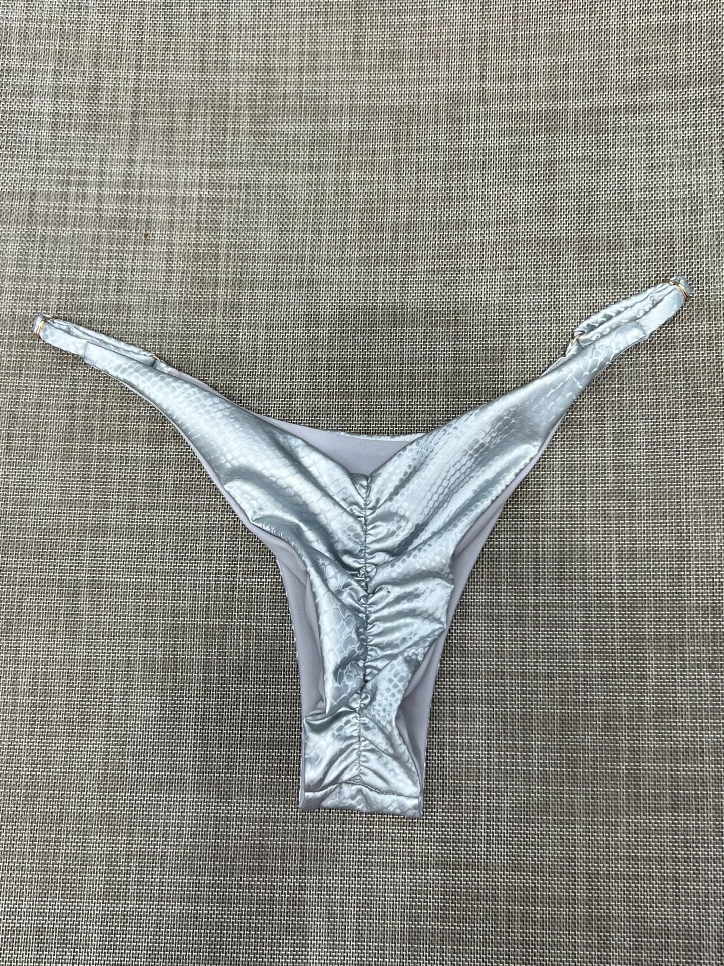 SLYTHER CHEEKY SCRUNCH BOTTOM SILVER - Berry Beachy Swimwear