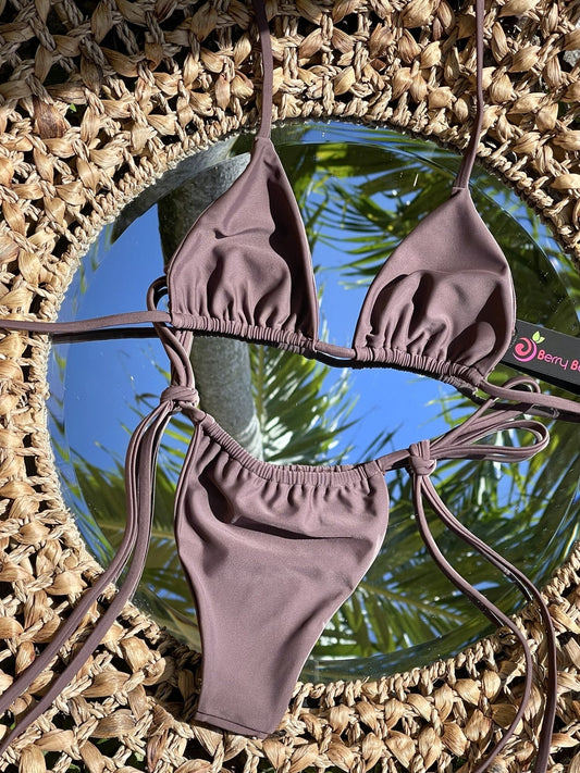 BERRY ITTY SLIDE BOTTOM - COFFEE - Berry Beachy Swimwear