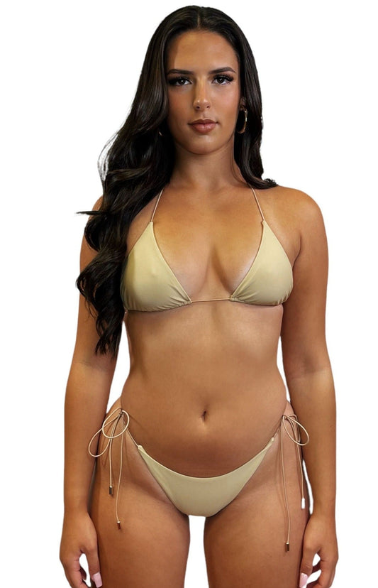 MICRO SKIN CHEEKY SCRUNCH BOTTOM - SAND - Berry Beachy Swimwear